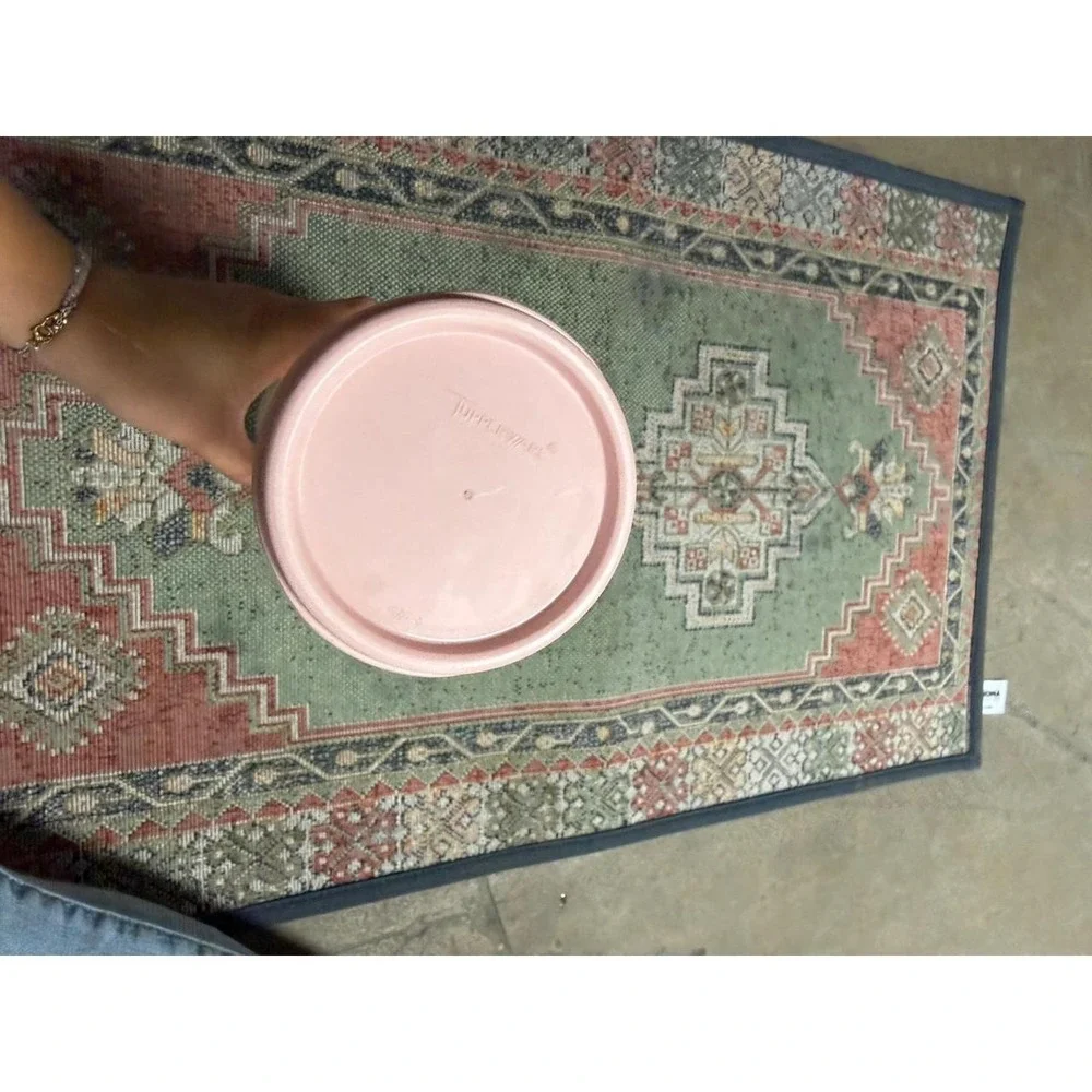 Tupperware Vintage Tall Spaghetti Canister Pink Lid 12.5 Inch Storage Container